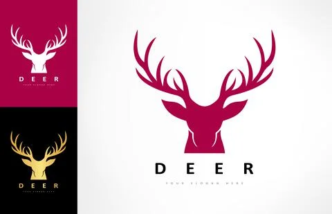 Deer head logo vector. Animal design. Stock Illustration