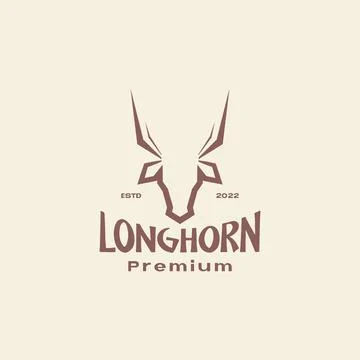 Deer head long horn colored vintage logo design vector graphic symbol icon .. Stock Illustration