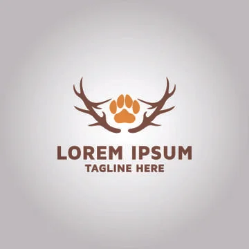 Deer Head with mountain logo design idea and inspiration Stock Illustration