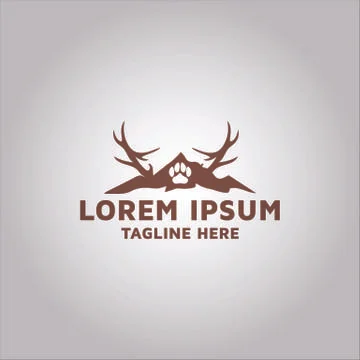 Deer Head with mountain logo design idea and inspiration Stock Illustration
