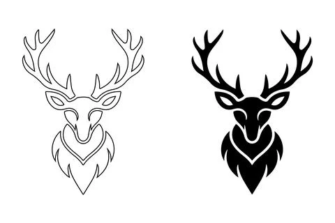Deer head Silhouette Design Stock Illustration