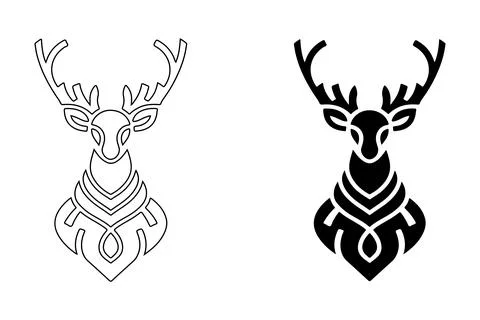 Deer head Silhouette Design Stock Illustration