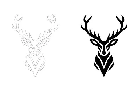 Deer head Silhouette Design Stock Illustration