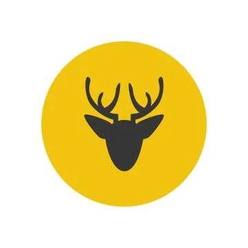 Deer head silhouette Stock Illustration