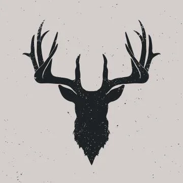 Deer head silhouette Stock Illustration