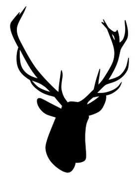 Deer head silhouette Stock Illustration