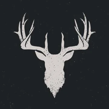 Deer head silhouette invert Stock Illustration