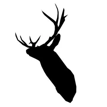 Deer head silhouette vector black. Buck, Deer, head Logo, Vector illustration 스톡 일러스트