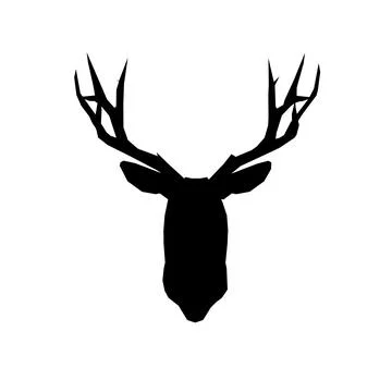 Deer head silhouette vector black. Buck, Deer, head Logo, Vector illustration Illustrazione stock