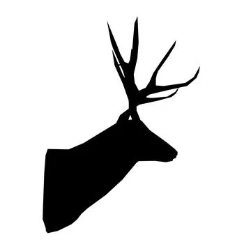 Deer head silhouette vector black. Buck, Deer, head Logo, Vector illustration Stock Illustration