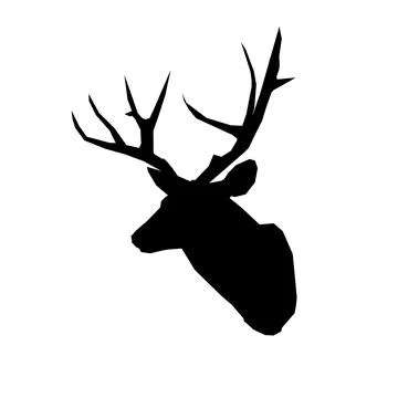 Deer head silhouette vector black. Buck, Deer, head Logo, Vector illustration 스톡 일러스트