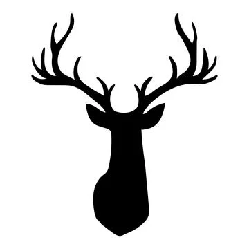 Deer head silhouette. vector illustration  isolated on white background Illustrazione stock