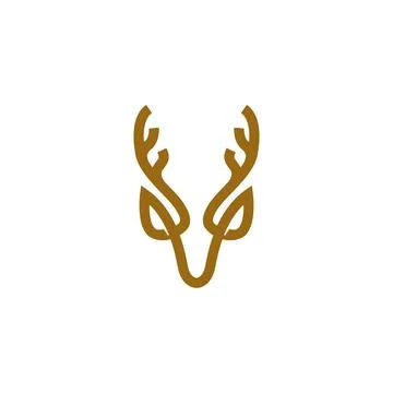 Deer head symbol monogram vector Stock Illustration