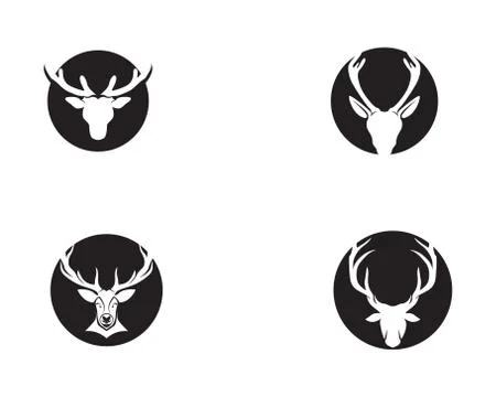 Deer head vector logo black Stock Illustration