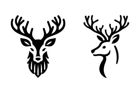 Deer head vector silhouette bundle Stock Illustration