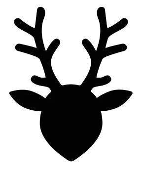 Deer head vector silhouette for stencil - vector image for logo or pictogram. Illustrazione stock