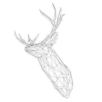 Deer head wireframe Stock Illustration
