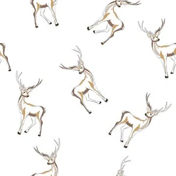 Deer heads seamless pattern Stock Illustration