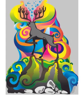 The deer on the hill Stock Illustration