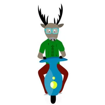 Deer hipster cartoon Stock Illustration