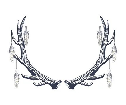 Deer horns boho style Stock Illustration