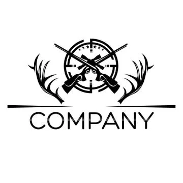 Deer horns trophy logo Stock Illustration