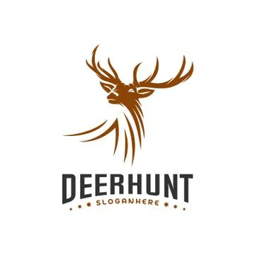 Deer Hunt Logo template, Elegant Deer Head logo designs vector Stock Illustration