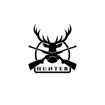 Deer hunt logo vector illustration design, hunter icon , deer head hunter sym Stock Illustration