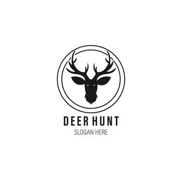 Deer hunt vintage logo vector illustration template design Stock Illustration