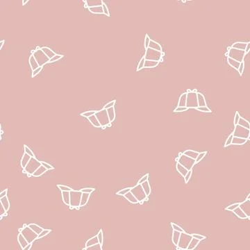Deer hunter hat line vector seamless pattern Illustrazione stock