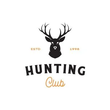 Deer hunter logo, deer head logo design illustration Stock Illustration