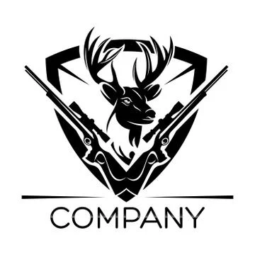 Deer hunting logo Illustrazione stock