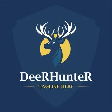 Deer hunting logo vector template Stock Illustration
