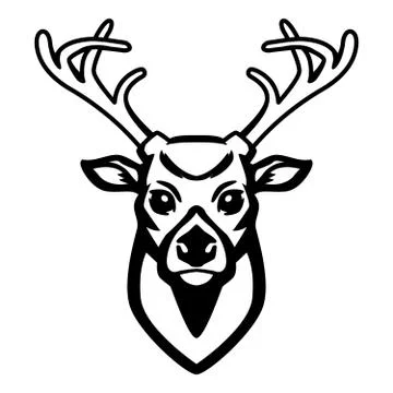 Deer icon isolated on white background. Design element for logo, label, emble Stock Illustration
