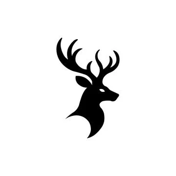 Deer icon logo design template isolated illustration Stock Illustration