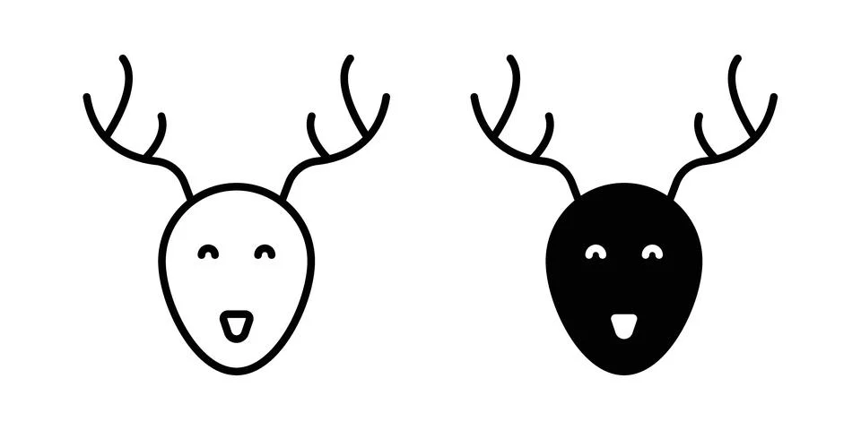 Deer icon vector, symbol, logo illustrations 库存插图