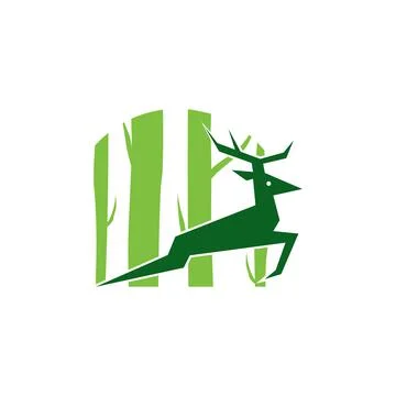 Deer jungle logo Stock Illustration