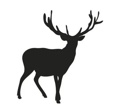 Deer lies, silhouette, vector Stock Illustration