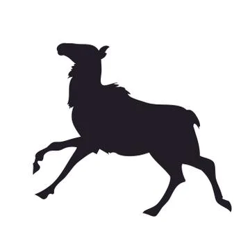 Deer lies, silhouette, vector Stock-Illustration