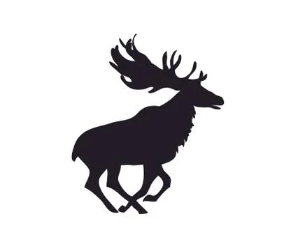 Deer lies, silhouette, vector Illustrazione stock
