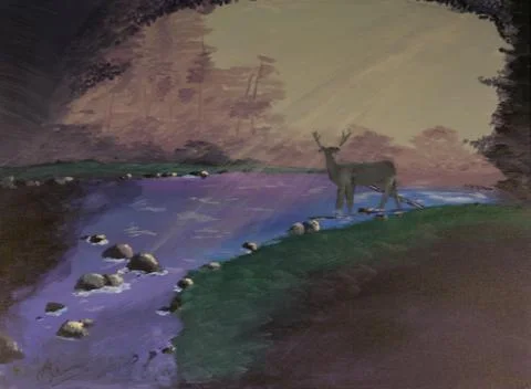 Deer in light Stock Illustration