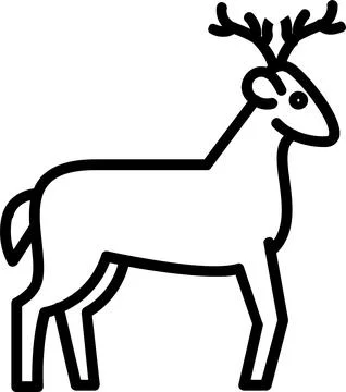 Deer Line Icon Design Stock Illustration