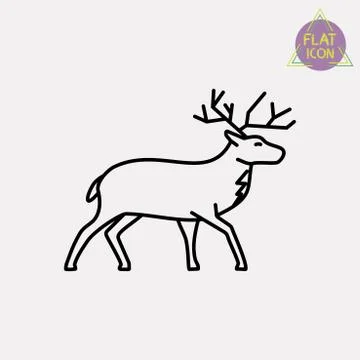 Deer line icon Stock Illustration