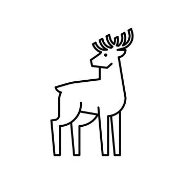 Deer line icon Stock Illustration