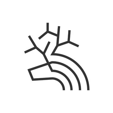 Deer Line Logo. Minimal and Modern symbol for company. Antelope, Gazelle Stock Illustration