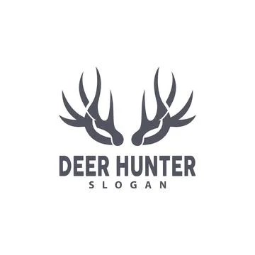 Deer Logo, Deer Hunter Vector, Forest Animal Design, Deer Antlers Retro Vin.. Stock Illustration