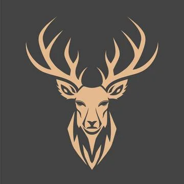 Deer logo design. Deer head. Vector illustration. Stock Illustration