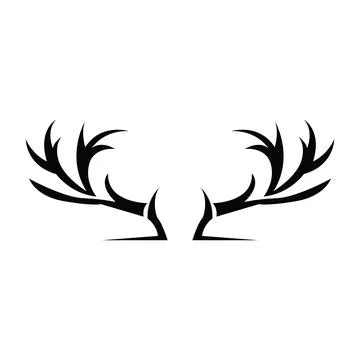 Deer logo design deer hunter concept with black silhouette illustration of .. Stock Illustration