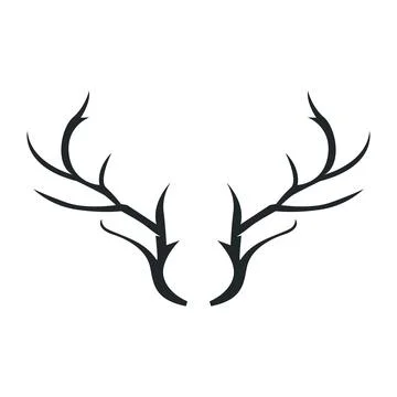 Deer logo design deer hunter concept with black silhouette illustration of .. Stock Illustration