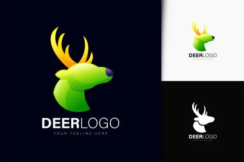 Deer logo design with gradient Stock Illustration
